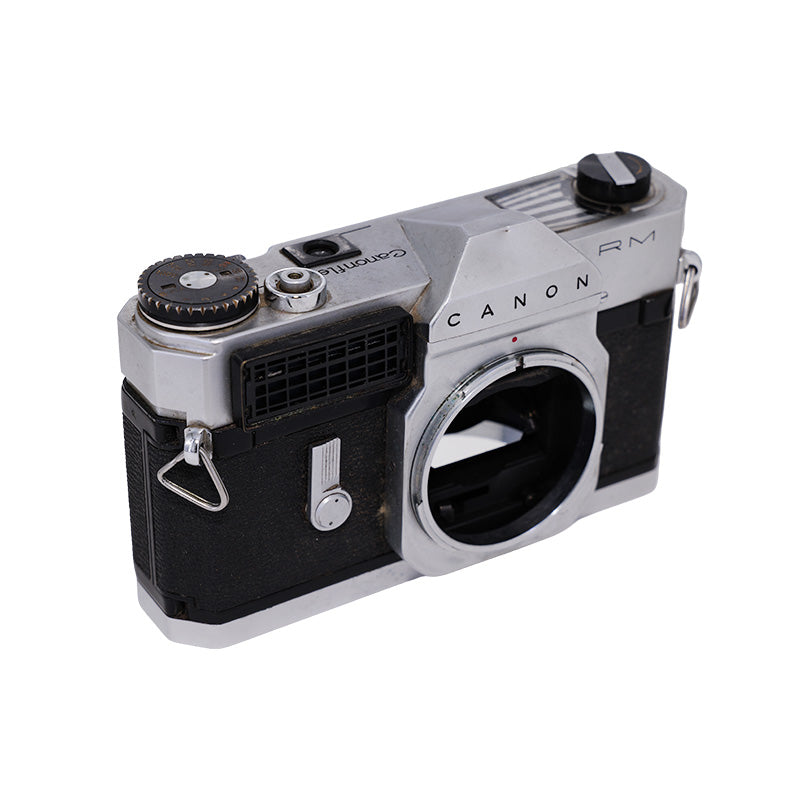 Canonflex RM sølv set ovenfra bagfra med højt topdæksel og serienummer 138354