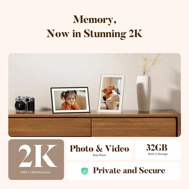 Lexar Pexar Digital Picture Frame 11" 2K WiFi 32GB Sand