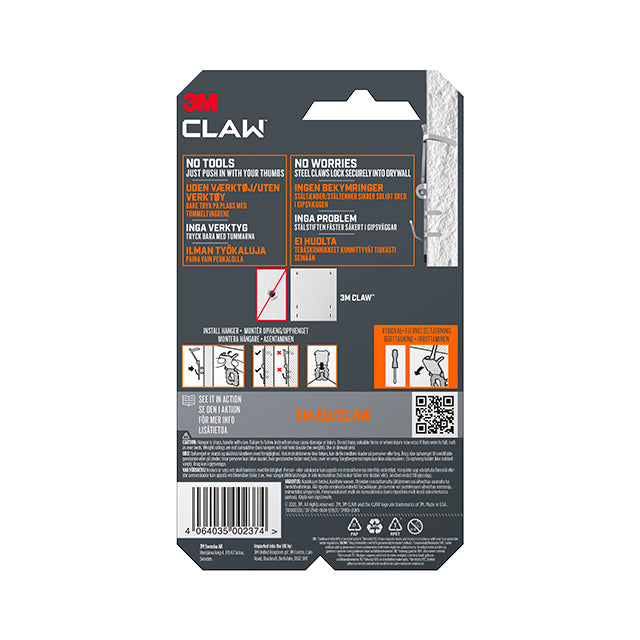 3M Claw Hook Billedophæng Gipsvæg <30 kg