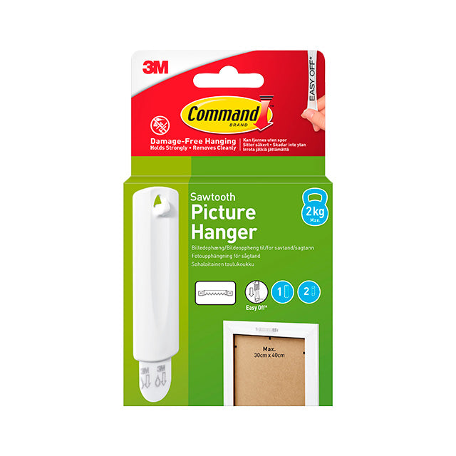 3M Command Strips Billedophæng 1 Krog + 2 Strips