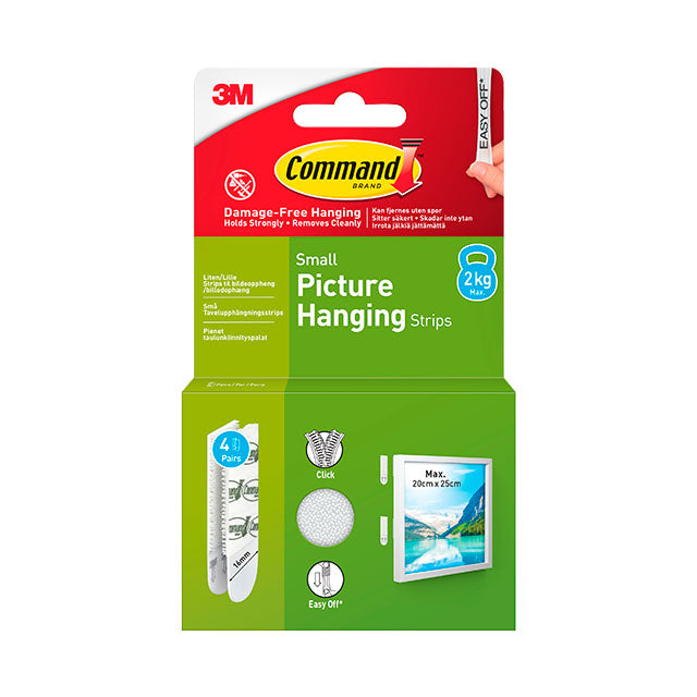 3M Command Strips Billedophæng Hvide 4 Par S