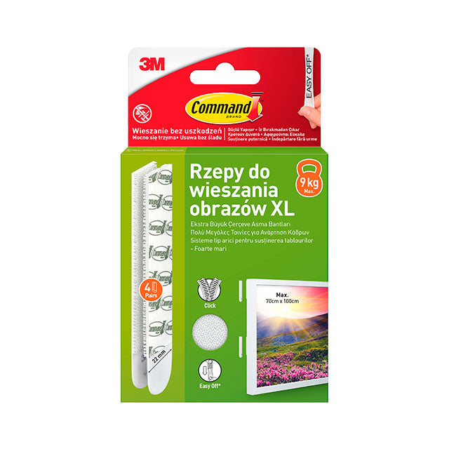 3M Command Strips Billedophæng Hvide 4 Par XL