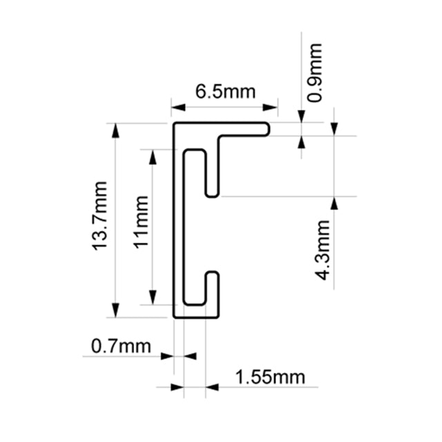 Focus Aster Oval Sort Aluramme 24x30 / 18x24 cm