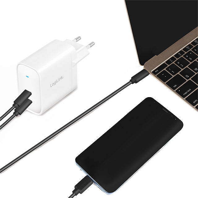 Logilink Oplader 220V 2 x USB-C 65W