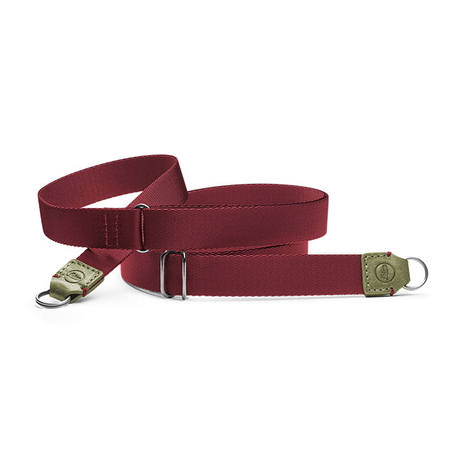 Leica Kamerarem Stof Olive-Burgundy