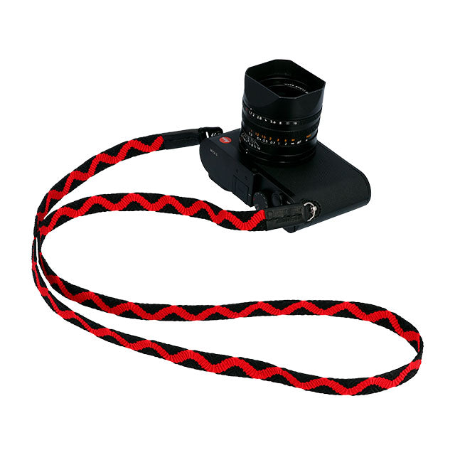 ARTISAN & ARTIST ACAM-318 Silk Camera Strap Traditional Japanese Pattern Sort / Rød Lang Version