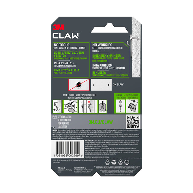 3M Claw Hook Billedophæng Gipsvæg <11kg