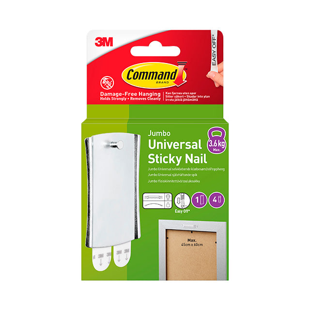 3M Command Strips Billedophæng 1 Jumbo Krog + 4 Strips L