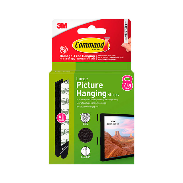 3M Command Strips Billedophæng Sorte 4 Par L