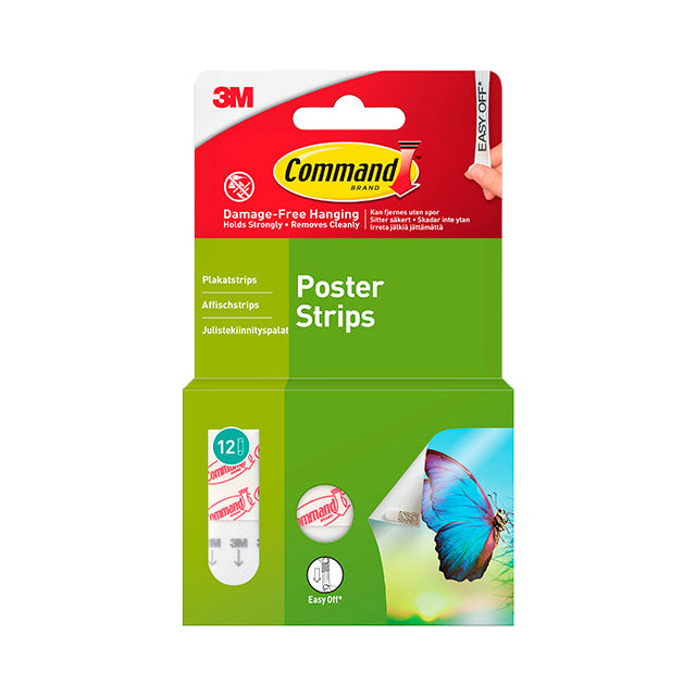 3M Command Strips Billedophæng Til Plakater 12 stk.