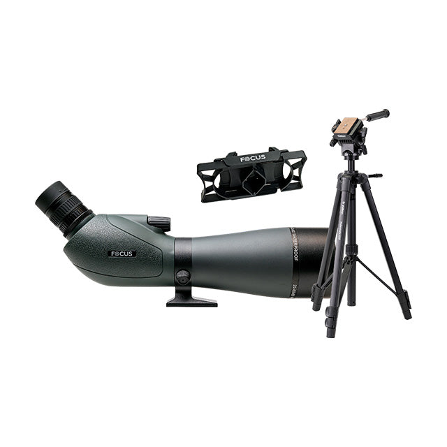 Focus Viewmaster 20-60x80 + Velbon Videomate 638 + Focus Connect Digiscoping Adapter