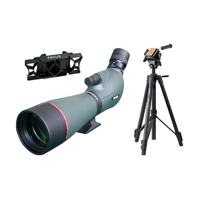 Focus Viewmaster ED 20-60x80 + Velbon Videomate 638 + Focus Connect Digiscoping-adapter