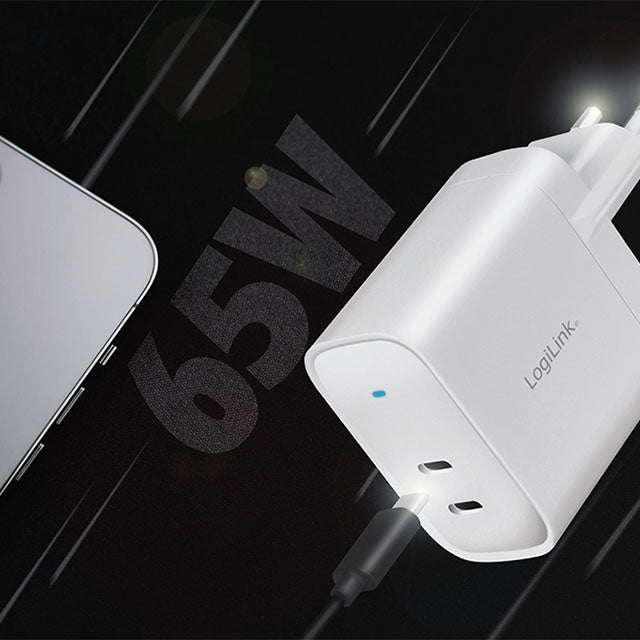 Logilink Oplader 220V 2 x USB-C 65W 